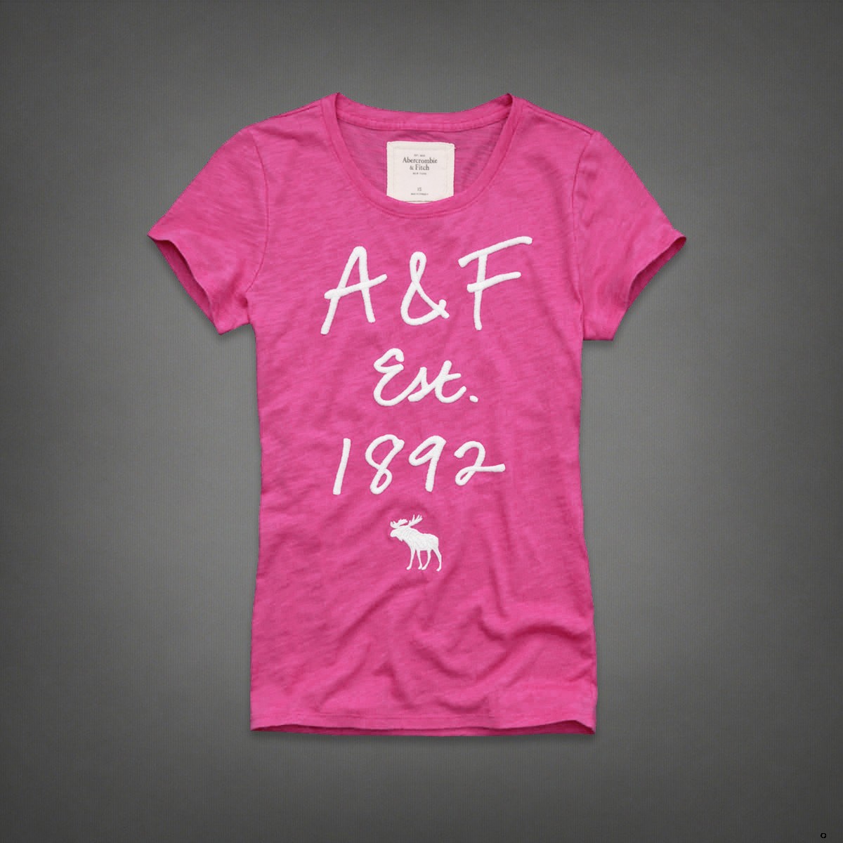 Abercrombie Fitch Mujeres De Cuello Redondo Corto Remera AF8263